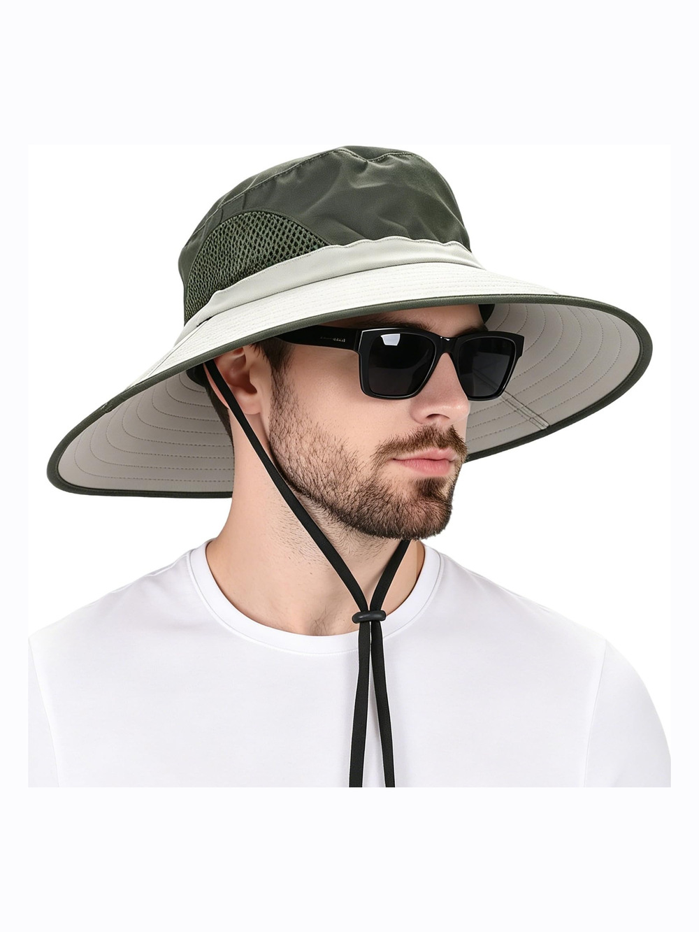 Wide Brim Sun Bucket Hat, Waterproof Boonie Hat | Beige, Army Green | Size OS